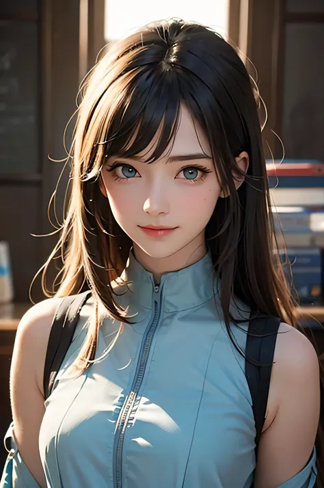 1girl, engineer, robot scientist, double tailed hair, high quality, 8k, Ultra detailed, hdr, studio light, Masterpiece, a standing girl, cute face, Focus on your audience, head to feet，bright-brown hair hair, big beautiful green eyes, smile, closed mouth, ...