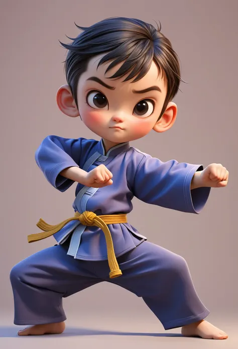 3d，kung fu kid，cartoon style