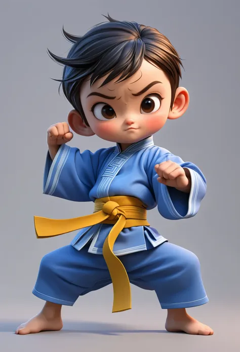 3d，kung fu kid，cartoon style