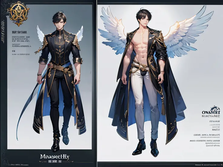 ((masterpiece, highest quality)), male, boy, detailed face, character design sheet， full bodyesbian, full of details, frontal bo...