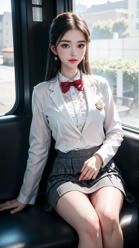 （Girl sitting on train seat)、Top quality work，Actual work，Ultra Premium Graphics，8K HD CG works，High quality graphics，High-definition CG works，10x pixels，Extremely fine detail：1.1，Advanced Technical Details：1.1 Photorealistic，Indoor lighting effects：1.5，Na...