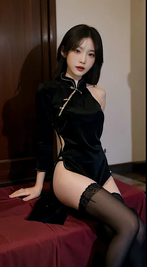 Cheongsam black stockings