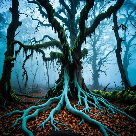 Amidst the oppressive darkness of the poison swamp, Elsa Bledas atmospheric photography sets the stage for a nightmarish journey through the haunted forest. The air is thick with the scent of decay, and the ground squelches ominously with every step. Jovan...