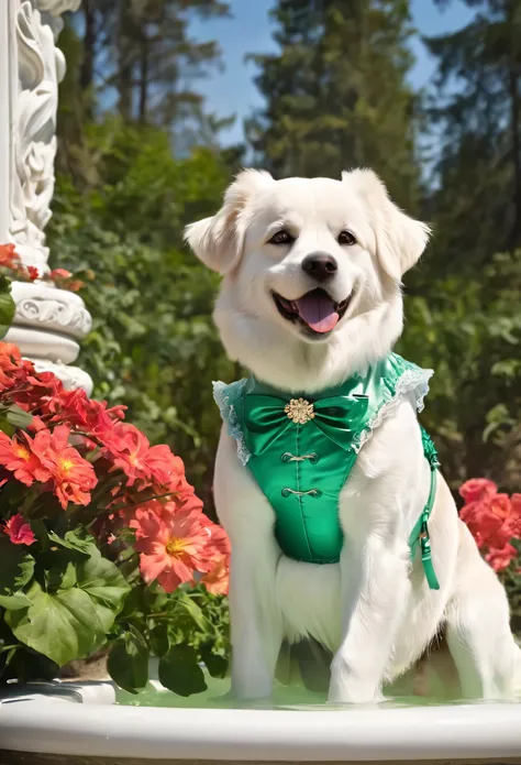 (best quality,4k,8k,highres,masterpiece:1.2),ultra-detailed,(realistic,photorealistic,photo-realistic:1.37),HDR,UHD,studio lighting,medium:oil painting,beautiful curvy busty mature Colombian lady,colorful sexy lingerie corset, bathing a dog,sparkling clean...