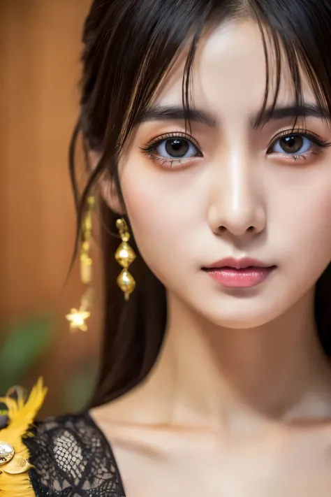Masterpiece, high quality, high resolution, 8K, ((Skinny Japanese woman in a costume of Yang Guifei)), beautiful face, makeup of Yang Guifei, detailed face, detailed eyes