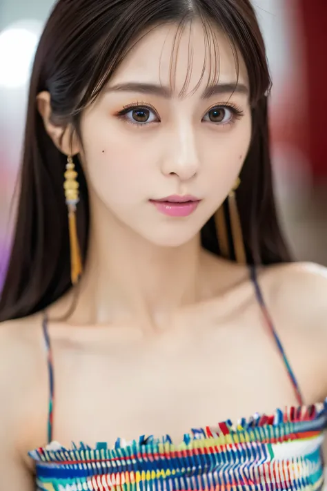 Masterpiece, high quality, high resolution, 8K, ((Skinny Japanese woman in a costume of Yang Guifei)), beautiful face, makeup of Yang Guifei, detailed face, detailed eyes