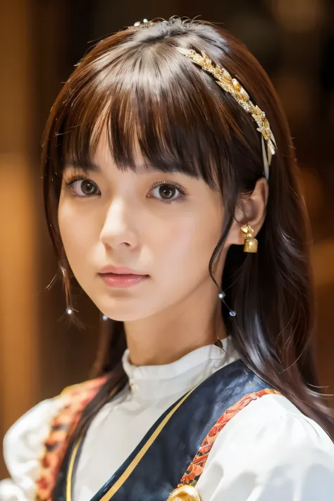 Masterpiece, high quality, high resolution, 8K, ((Skinny Japanese woman in a costume of Yang Guifei)), beautiful face, makeup of Yang Guifei, detailed face, detailed eyes