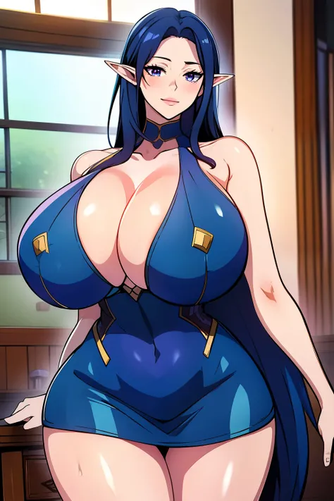 An anime-style artwork depicting Akiyama_Rinko from the game taimanin.

Tags: Akiyama_Rinko, anime, detailed eyes, detailed lips, ass, Akiyama_Rinko, (blue hair:1.4), purple eyes, bare shoulders, miniskirt, turtleneck,curvy, thighs, higheels, midriff, shin...