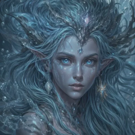 high details, best quality, 16k, [ultra detailed], masterpiece, best quality, (extremely detailed), dynamic angle, ultra wide shot, RAW, photorealistic, fantasy art, dnd art, rpg art, realistic art, an ultra wide picture of a sea elf (1.5 intricate details...