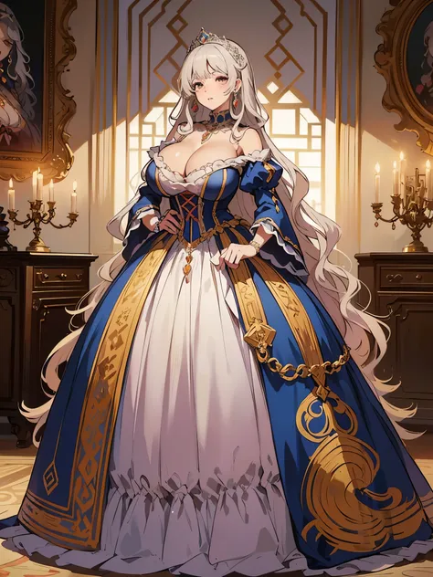 ((moe anime artstyle)),((Masterpiece)),(Best Quality), (Super Detail),((Very Delicate and Beautiful)),((Solo)),full body,(((full body))),((1 bling-bling princess in beautiful embroidery and jeweled gorgeous rococo ball gown with voluminous full-length hoop...