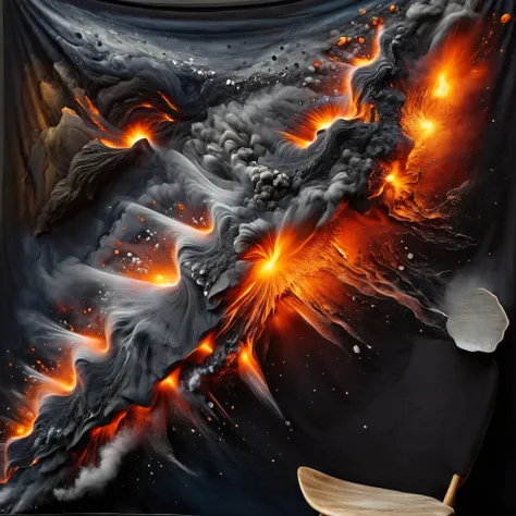 A mesmerizing mosaic depicts the past ten years of global volcanic activity, with each eruption captured in vivid detail, creating a tapestry of geological drama.