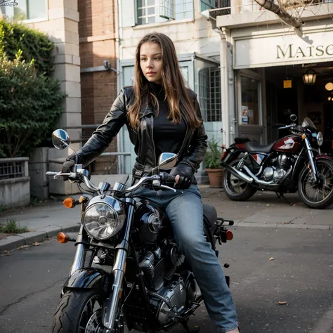 a girl in motorcycle