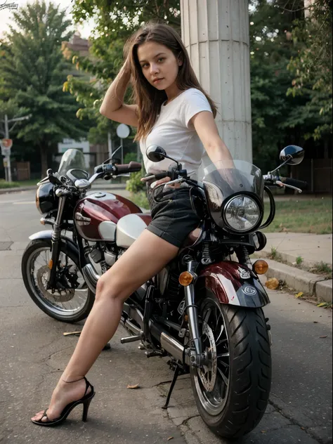 a girl in motorcycle