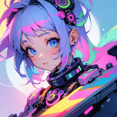 cute　pop　colorful　mechanical　Near future　girl