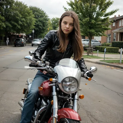 a girl in motorcycle