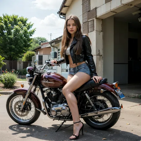 a girl in motorcycle