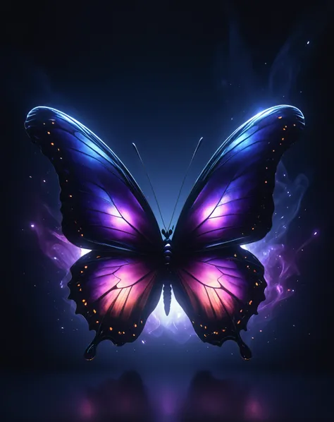 butterfly dark aura, dynamic angle, 8K, HD