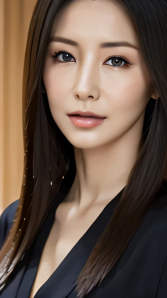 25 year old girl Portraiture black hair, Russia, Beautiful Face, Perfect Face, Surreal, Front view, Photorealistic、Portraiture