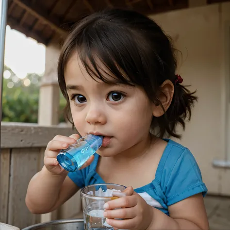 Cute baby drinking water 