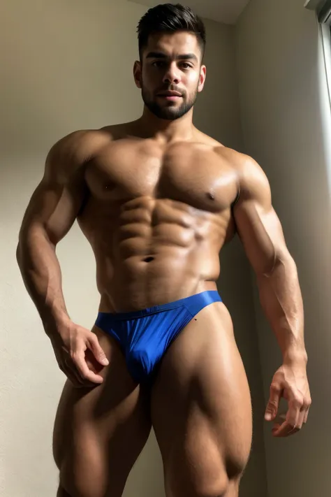 Handsome muscular young boy wearing micro thong 