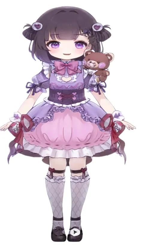 Cartoon girl in a dress holding a teddy bear, , Cute anime waifu in a nice dress, Magical Girl Style, Maid clothes, , Bloodstained, Lulua Workshop, Possibility of whole body use, Moon themed costume, From the Azur Lane video game, Ruffled Costume, Astral W...