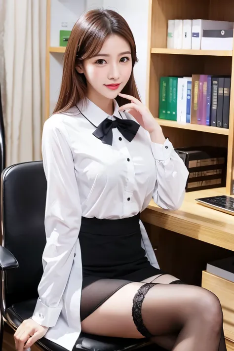 ((highest quality)), ((masterpiece)), (detailed), Perfect Face Office Lady、stockings