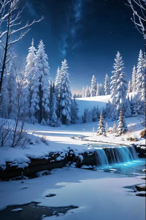 (best quality,4k,8k,highres,masterpiece:1.2),ultra-detailed,(realistic,photorealistic,photo-realistic:1.37),aurora lights,frost,snow,Gelid,long winter nights,darkness,breathtaking snow-covered landscapes,sparkling ice crystals,glistening frost-covered tree...