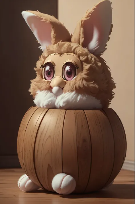 8K, rabbit, (furby toy: 1.2), cute, very vague, (detailed background),