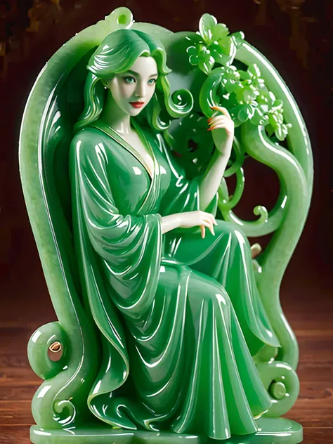 masterpiece, best quality, jade, jade sculpture, a car, The image must capture the elegance of the model and the beauty of the Ferrari in a natural environment.