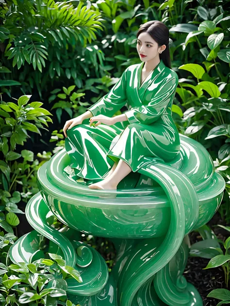 masterpiece, best quality, jade, jade sculpture, a car, the image must capture the elegance of the model and the beauty of the f...