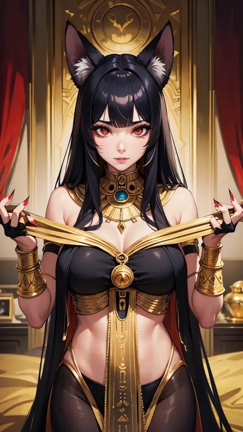 (best quality, realistic, highres:1.2), ultra-detailed, photorealistic anthropomorphic animal, pharaoh, pharaoh woman, cat girl,...