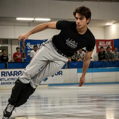 Handsome guy skating