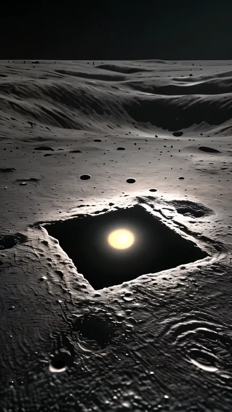 square frame with blank image on the center image, on moon surface, cinematic illumination, popular on ArtStation, 4K resolution, hyperrealism, emphasis on details, Unreal Engine 5, cinematic aesthetic, light atmosphere