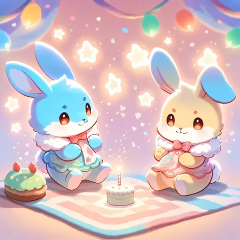 cutean illustration,rabbit kindergarten,rabbit&#39;s parent and child:animal:cute:get closer:comfortable and warm:looks happy,an...