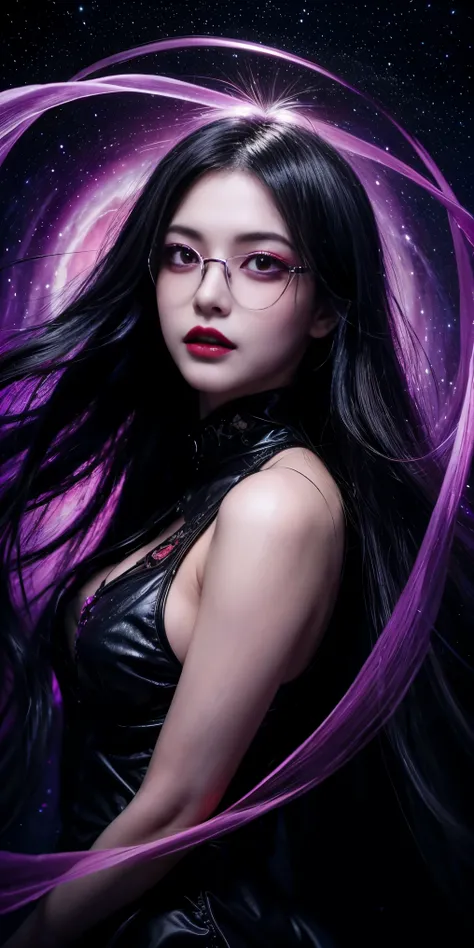 (highest quality,High resolution:1.2),(dark,Threatening:1.1),(Bad luckな:1.1), In the vortex of space,
Heart of a Goth Maiden, Very dark shade.
Her Eyes, Like dazzling fur in a starless haze,
A symphony of despair in their eyes.
Her Mogul Snaps, Mysterious ...