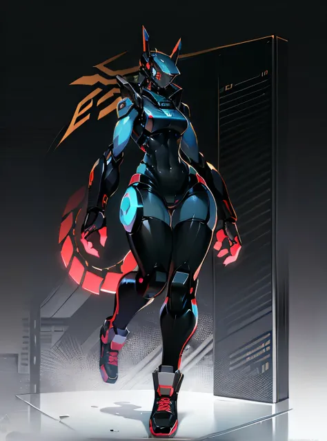 full body，(((footwear only)))，(mecha)，robotic sneakers