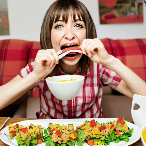 Stuffing vegetables with a big mouth