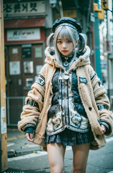 Japanese Harajuku fashionista, 24mm, 4K Textures, Soft cinematic light, Adobe Lightroom, Photo Lab, High resolution, Complex, Very detailed, Sharp focus, Calm tone, Insane Details, Complex details, Ultra-detailed, Low contrast, Soft cinematic light, Exposu...