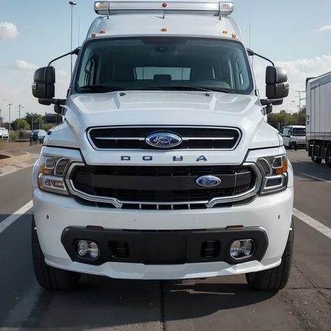 Crea una imagen de una Camioneta Ford Lobo Platinium color blanca 