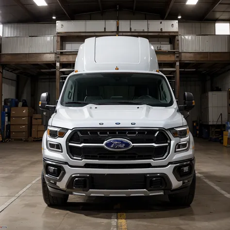 Crea una imagen de una Camioneta Ford Lobo Platinium color blanca 