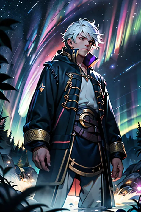 physical appearance: male
Cabello: Largo, liso y negro azabache, con sutiles destellos plateados que parecen estrellas entre la oscuridad. El cabello cae en ondas suaves hasta los hombros, like the waterfall of the Milky Way.
Ojos: Profundos y de un color...