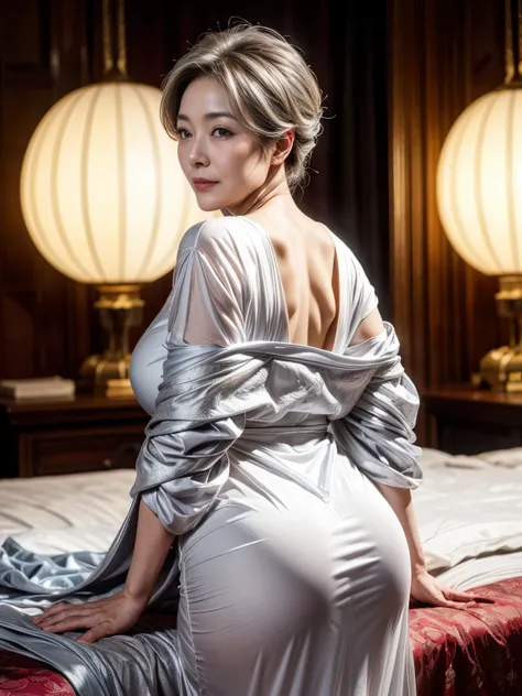 50 year old mature woman、classy sex appeal、beautiful woman、sexy、beautiful butt high quality、透明whitening skin、perfect natural lig...