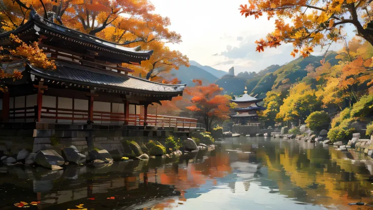 beautiful autumn foliage at kiyomizu-dera temple in kyoto