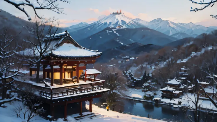 beautiful snow scenery at kiyomizu-dera temple in kyoto