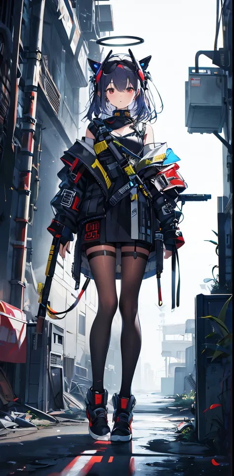 （（masterpiece：1.4，最high quality）），cyber punk、（Super detailed），Official Art，unity 8k wallpaper，Super detailed，Beautiful appearance，high quality，cute，masterpiece，最high quality，（Flat Chest），Human whole body，Character portrait，stand，White background，Longslip d...