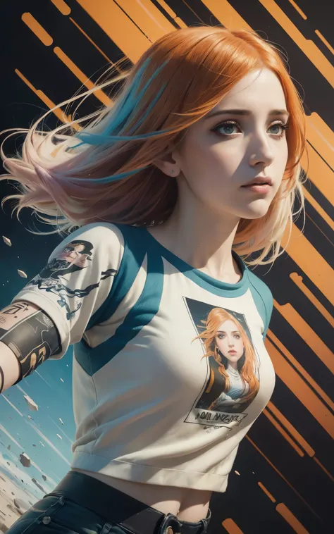 (Emily Rudd:Hayley Williams) best quality, masterpiece, (realistic:1.2), detailed face, beautiful eyes, (masterpiece, top quality, best quality, official art, beautiful and aesthetic:1.2), (1girl:1.4), extreme detailed, (Joshua Middleton comic cover art:1....