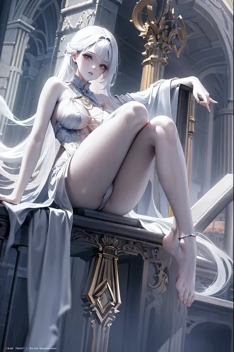 (best quality,16k,ultra-detailed,hyper-detailed:1.1,professional:1.1),female ghost,sitting,masterpieces,mature looking,pale face,perfect body shape,underboobs,bare shoulder,pale skin,shiny,smooth legs
