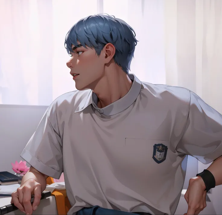 cute 18 year old man gray hair 