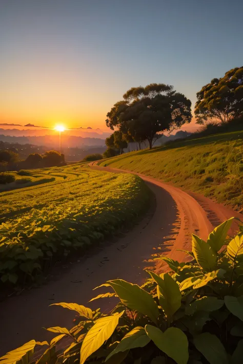 ((melhor qualidade)), ((obra de arte)), (detalhado), solo, ambiente, carbono, floresta, por do sol, filtro laranja
