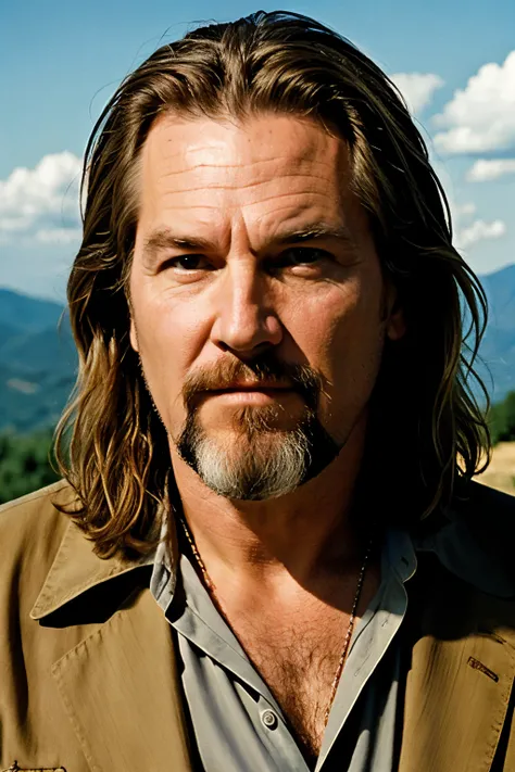 ((best quality)), ((masterpiece)), (detailed),perfect face,Big Lebowski,Jeff Bridges,blue eyes,Tuscany background